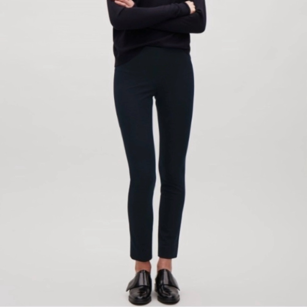 COS Black Slim Fit Pull On Pants